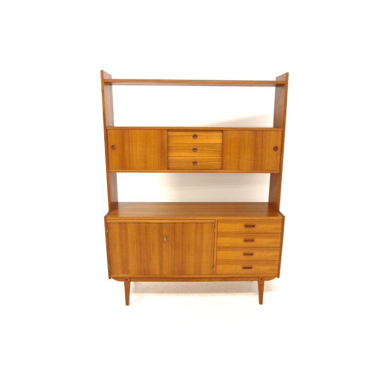 Libreria scandinava vintage in teak, Svezia 1960