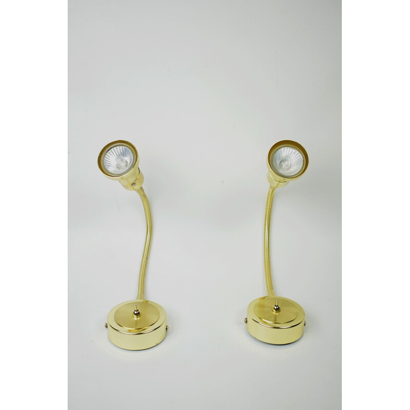 Pair of vintage Solken Leuchten wall lamps, 1980s