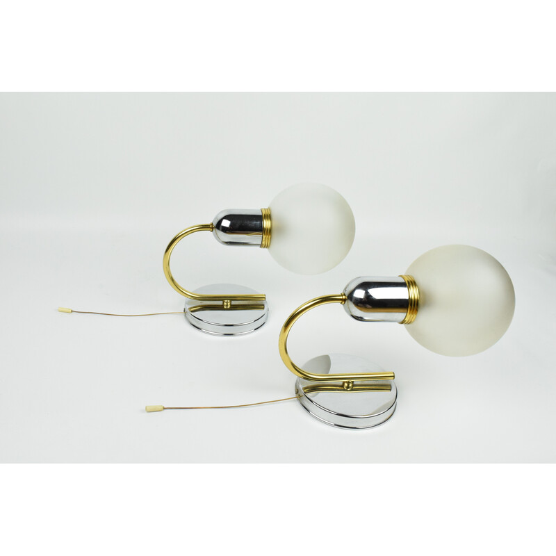 Pair of vintage Solken Leuchten wall lamps, 1980s