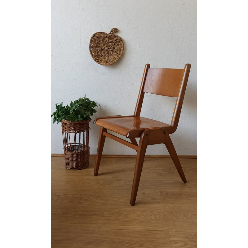 Set of 4 vintage stacking chairs, 1950