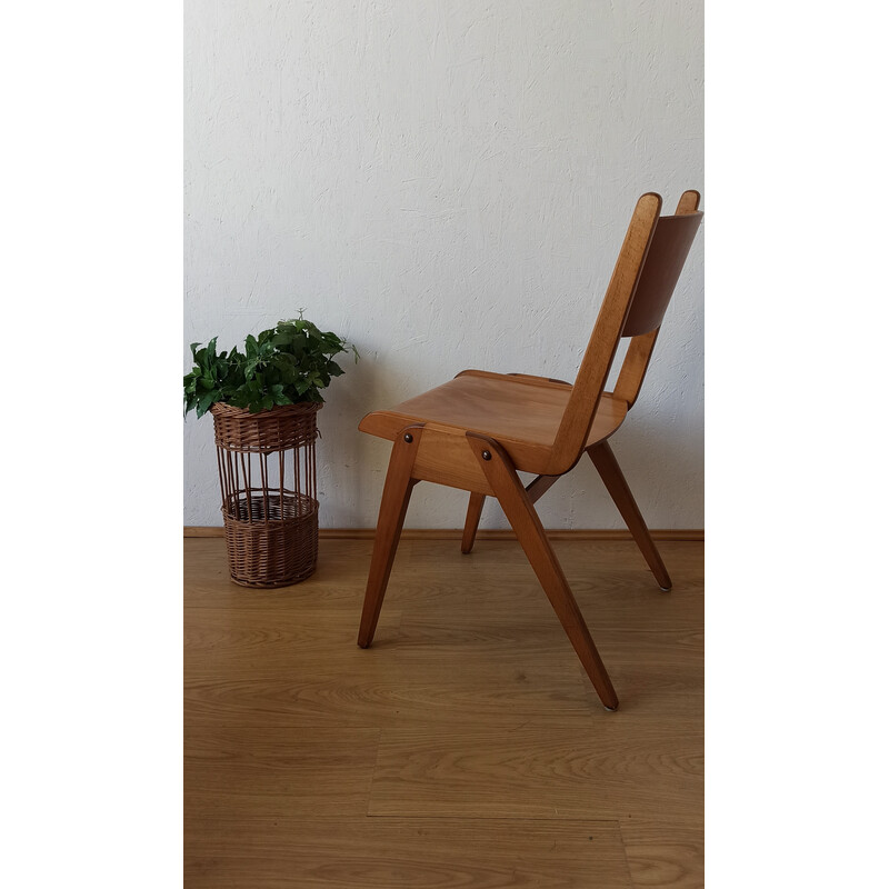 Set of 4 vintage stacking chairs, 1950