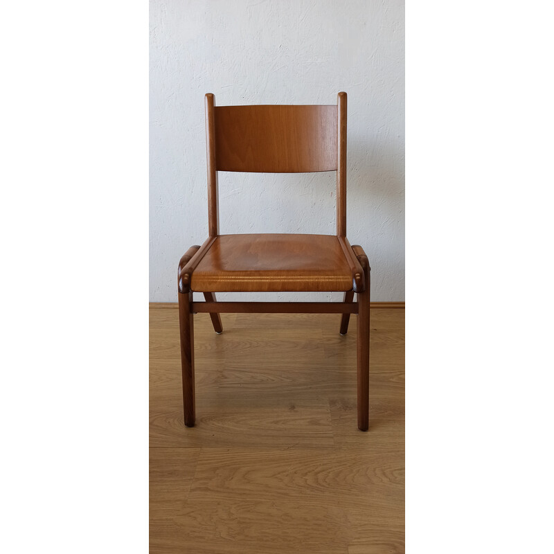 Set of 4 vintage stacking chairs, 1950