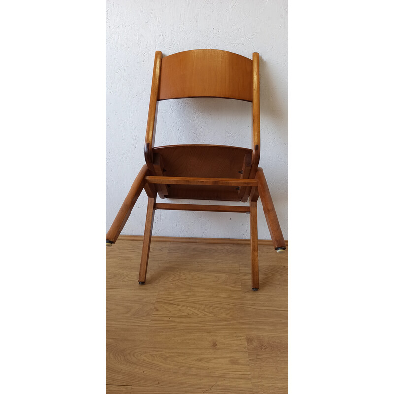 Set of 4 vintage stacking chairs, 1950