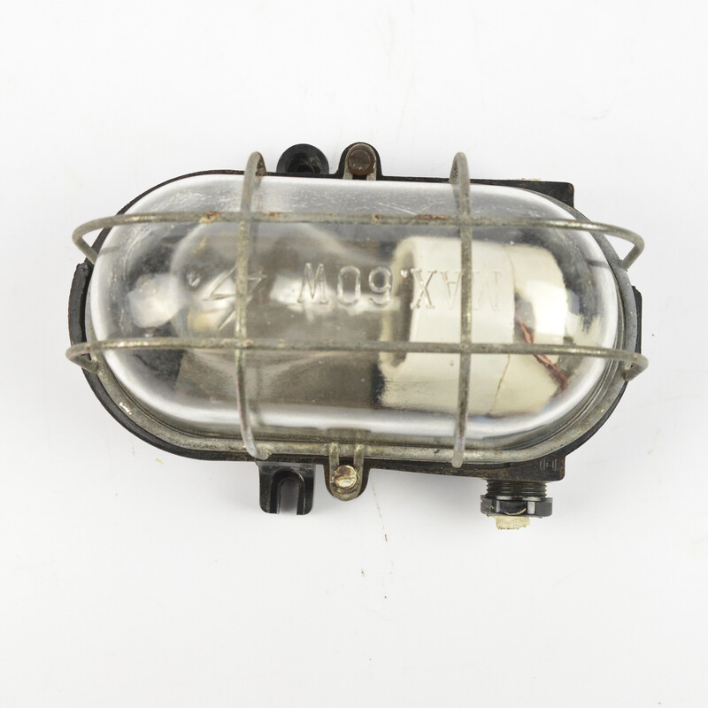 Vintage industrial wall lamp by Fabryka Materialów Środowiska, Poland 1960s