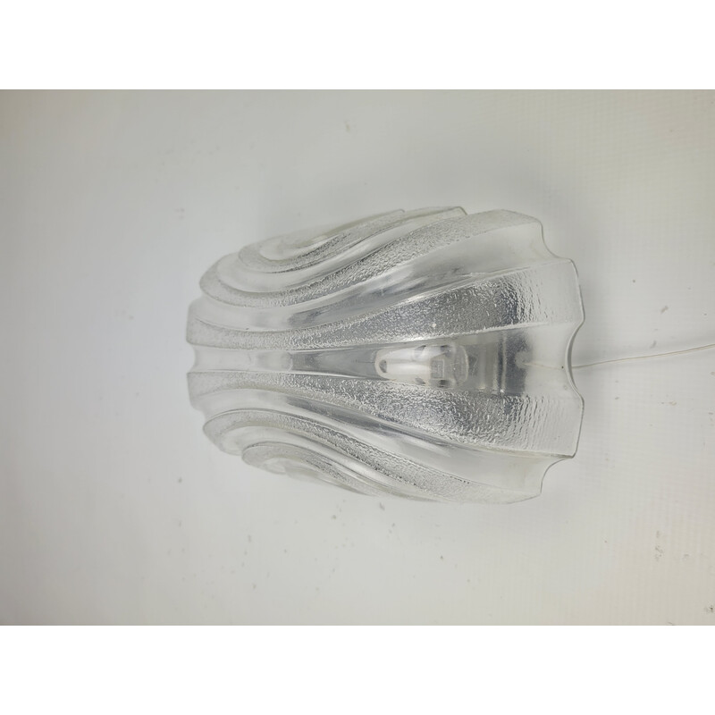 Vintage ice glass wall lamp, 1970s