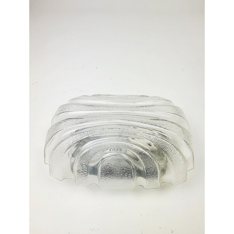 Candeeiro de parede de vidro de gelo Vintage, década de 1970