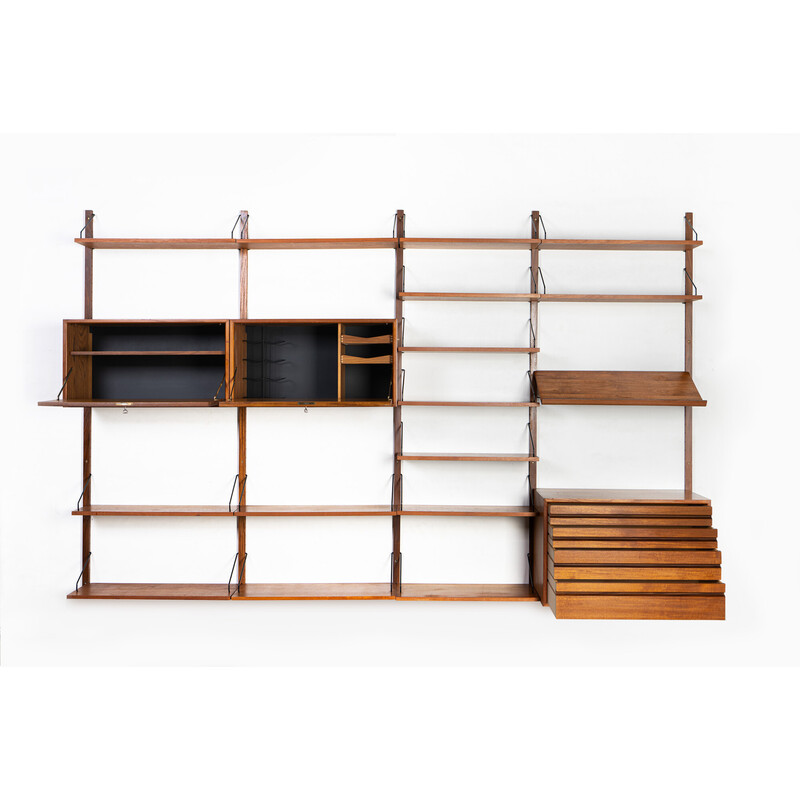 Scandinavian vintage wall unit by Poul Cadovius for Royal System, 1960s