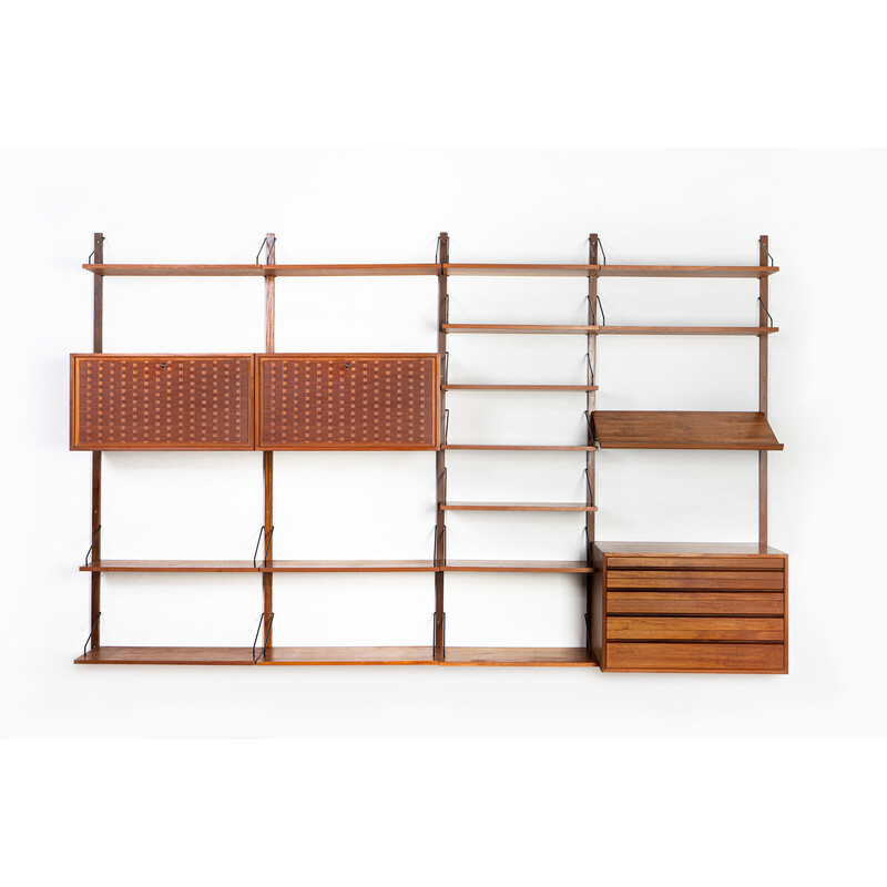 Scandinavian vintage wall unit by Poul Cadovius for Royal System, 1960s