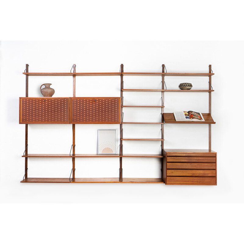 Scandinavian vintage wall unit by Poul Cadovius for Royal System, 1960s