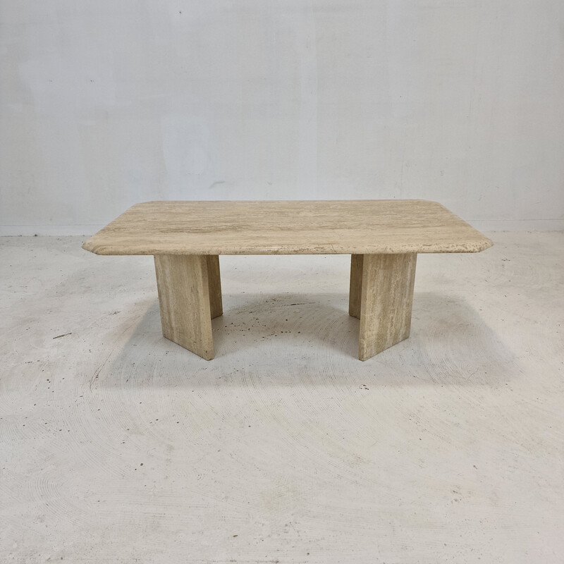 Italian vintage travertine coffee table