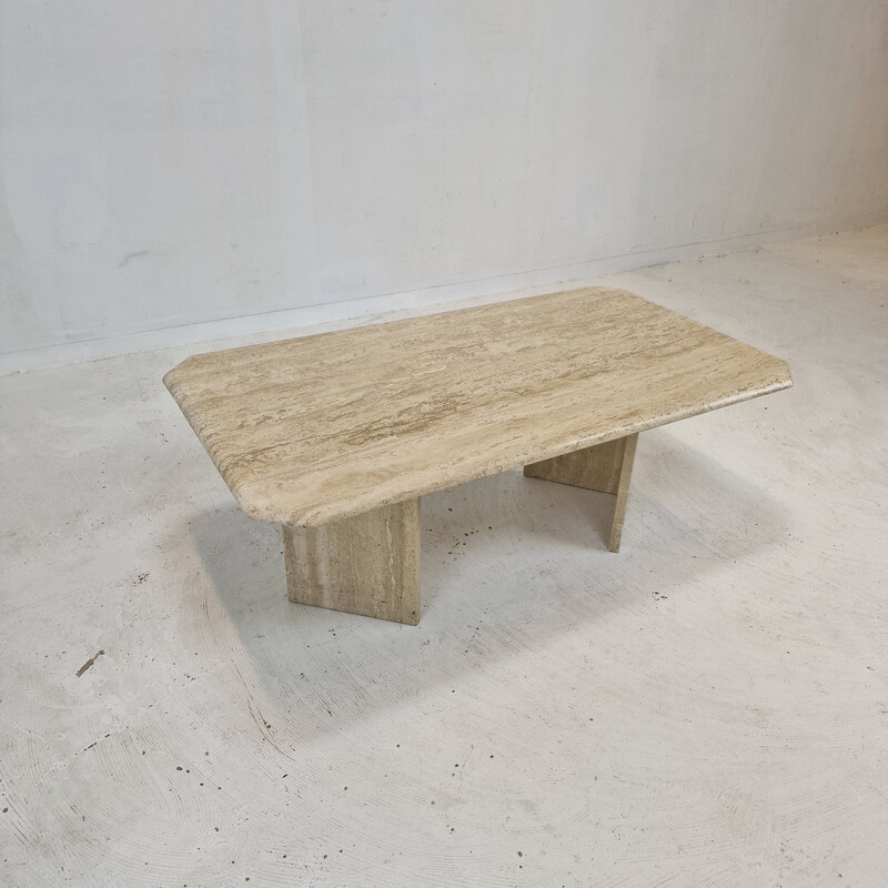 Italian vintage travertine coffee table