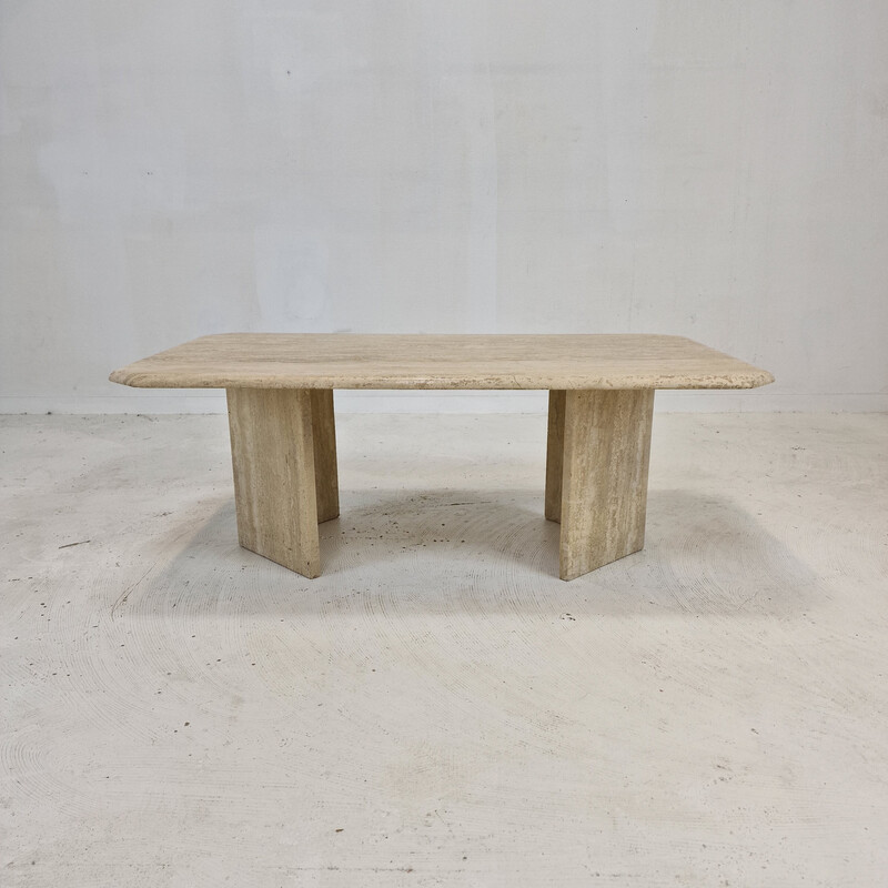 Italian vintage travertine coffee table