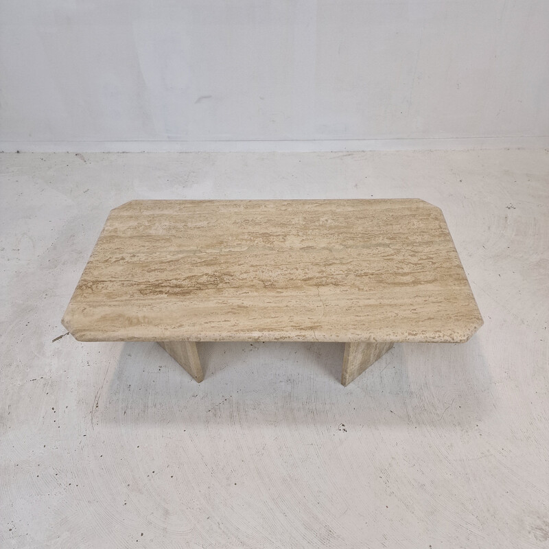 Italian vintage travertine coffee table