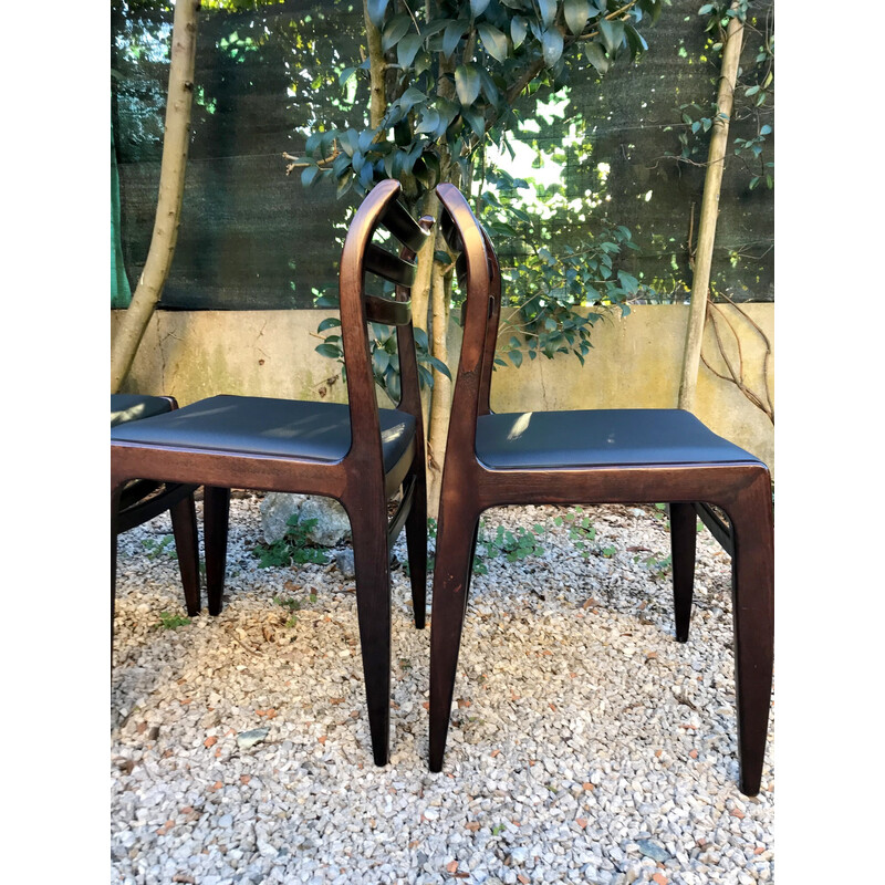 Set of 4 vintage ashwood chairs, 1960
