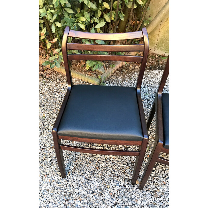 Set of 4 vintage ashwood chairs, 1960