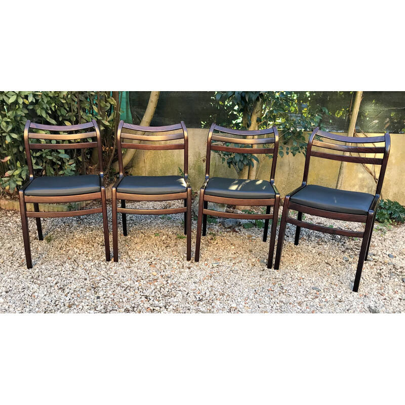 Set of 4 vintage ashwood chairs, 1960