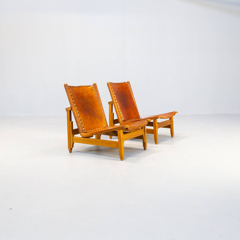 Paar vintage lage fauteuils van Werner Biermann voor Arte Sano, 1970