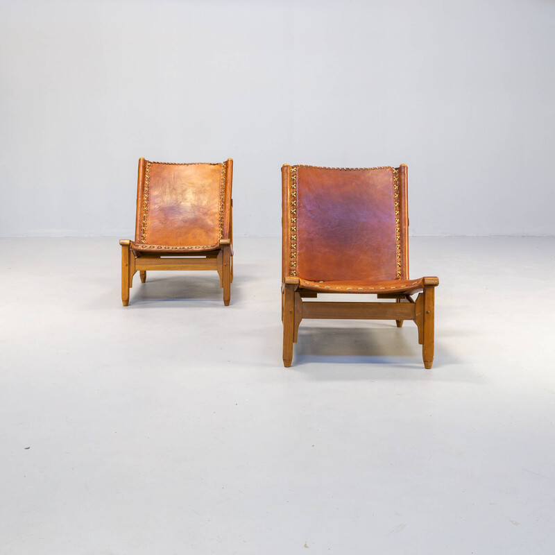 Paar niedrige Sessel von Werner Biermann für Arte Sano, 1970er Jahre