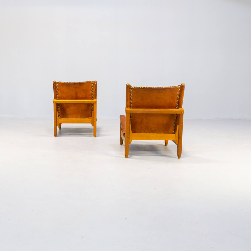 Pair of vintage low armchairs by Werner Biermann for Arte Sano, 1970s