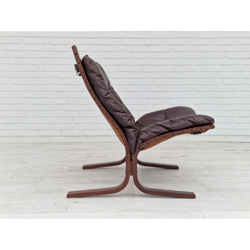 Cadeira de couro e poltrona norueguesa "Siesta" Vintage por Ingmar Relling, anos 60