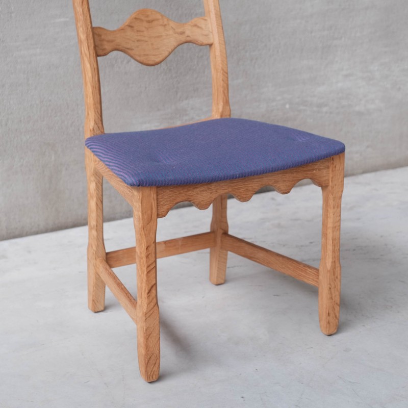 Set van 6 vintage eikenhouten Deense eetkamerstoelen van Henning Kjaernulf, jaren 1960