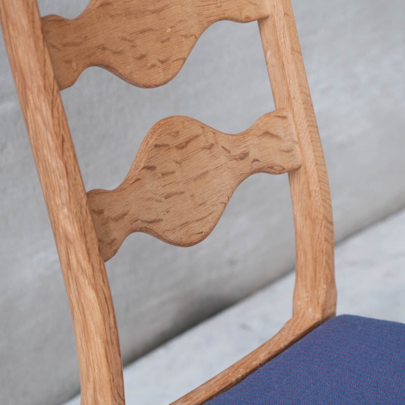 Conjunto de 6 cadeiras de jantar dinamarquesas de madeira de carvalho da Henning Kjaernulf, anos 60