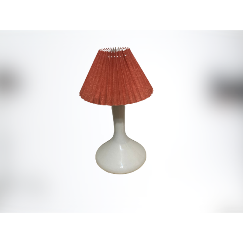 Vintage Deense tafellamp in opaline wit glas van Jacob E. Bang voor Holmegaard, 1960