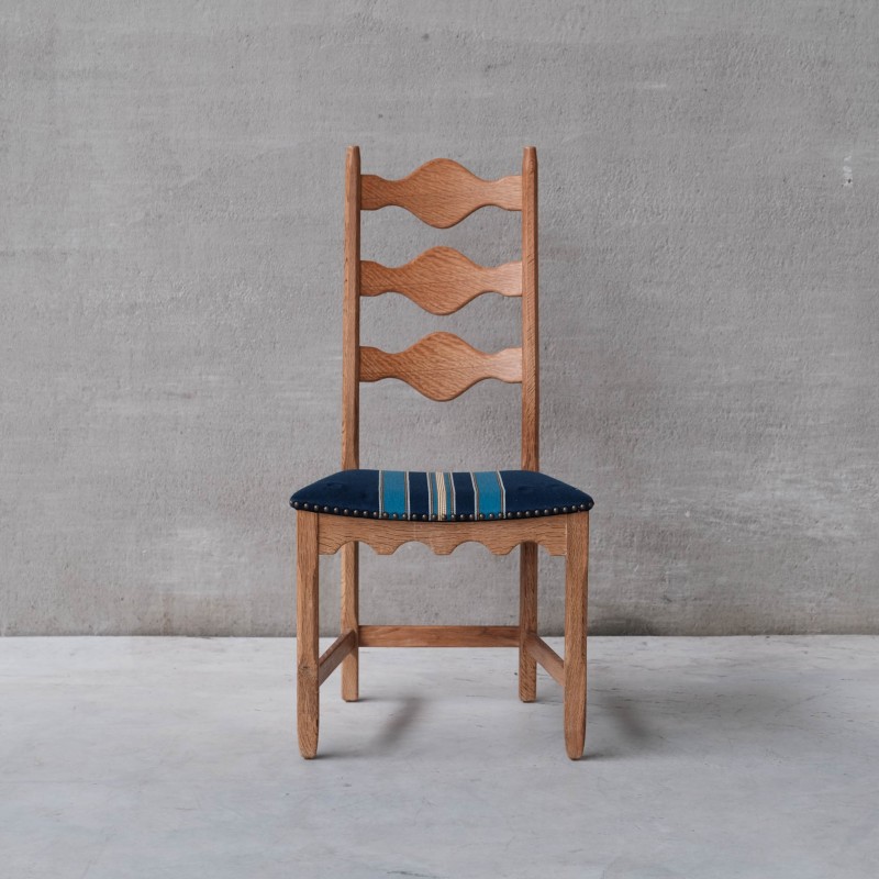 Conjunto de 6 cadeiras de jantar dinamarquesas de madeira de carvalho da Henning Kjaernulf para Nyrup Møbelfabrik, anos 60