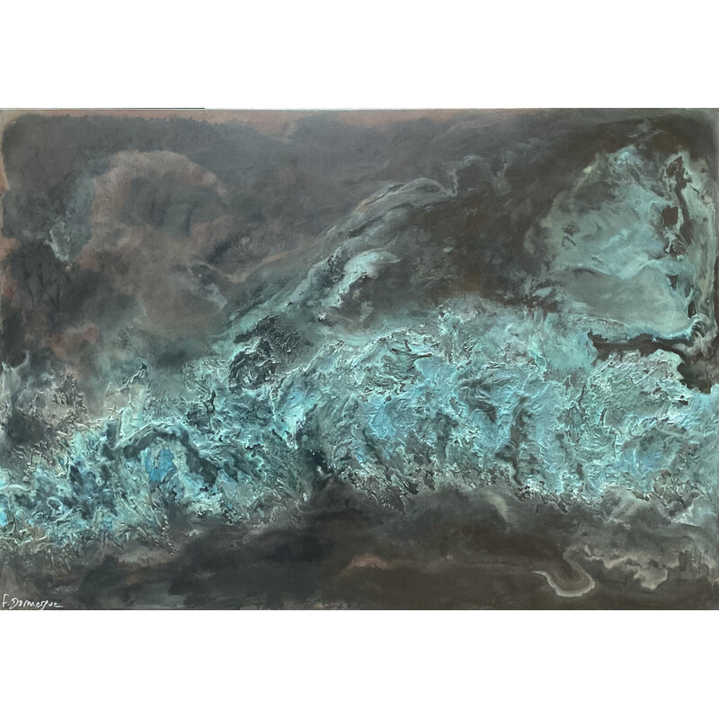 Vintage painting "Atoll" by Frédérique Domergue
