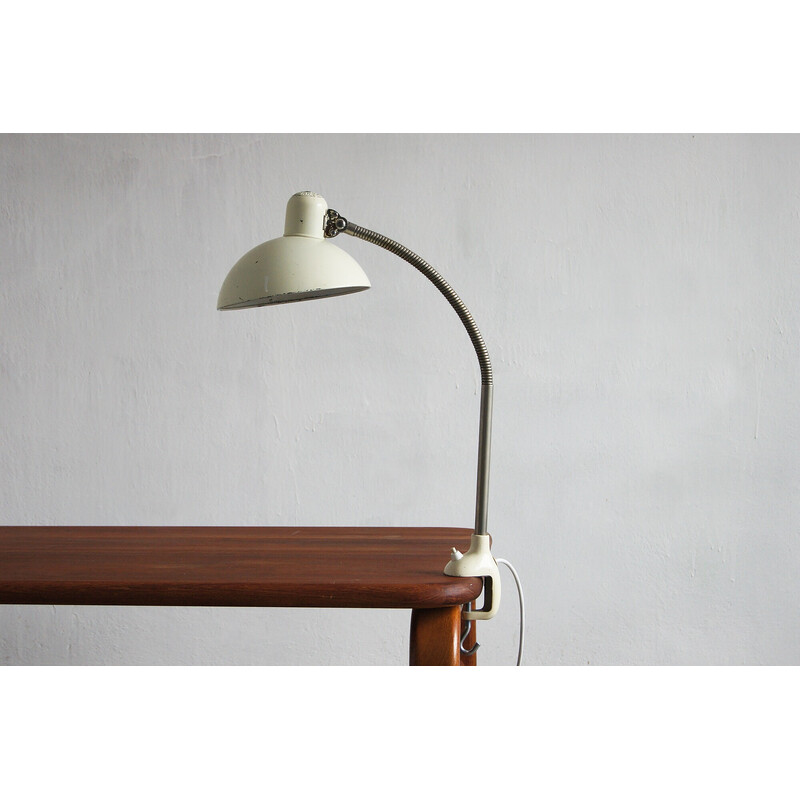 Lampada da tavolo vintage Bauhaus bianca di Christian Dell per Kaiser Idell, anni '50