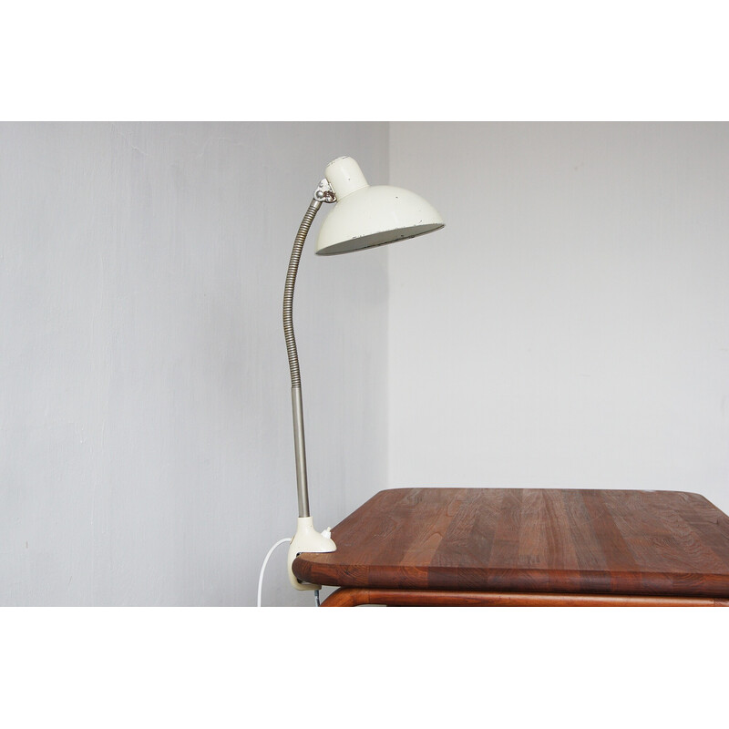 Lampe de table vintage Bauhaus blanche par Christian Dell pour Kaiser Idell, 1950