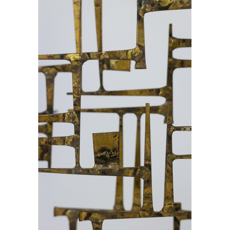 Vintage gilded metal sculpture by William Bowie, 1968