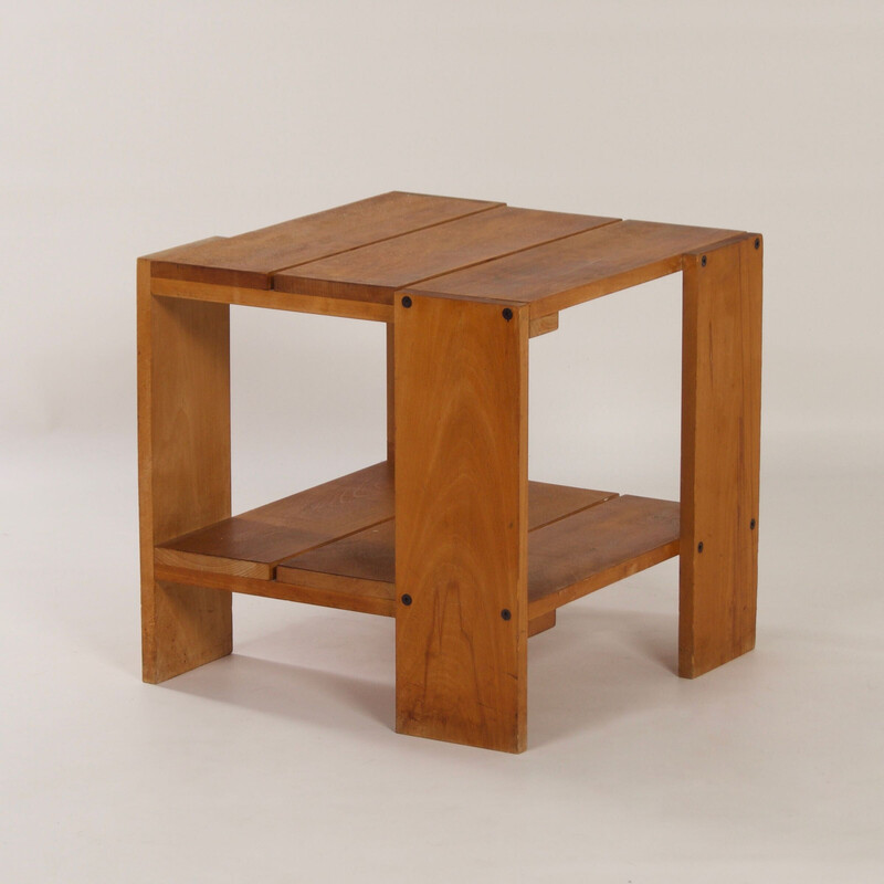 Mesa de cajón vintage de Gerrit Rietveld para Cassina, años 80