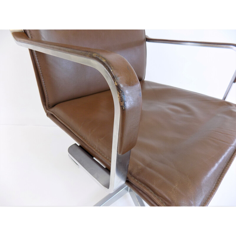 Vintage lederen bureaufauteuil van Rudolf Glatzel voor Walter Knoll