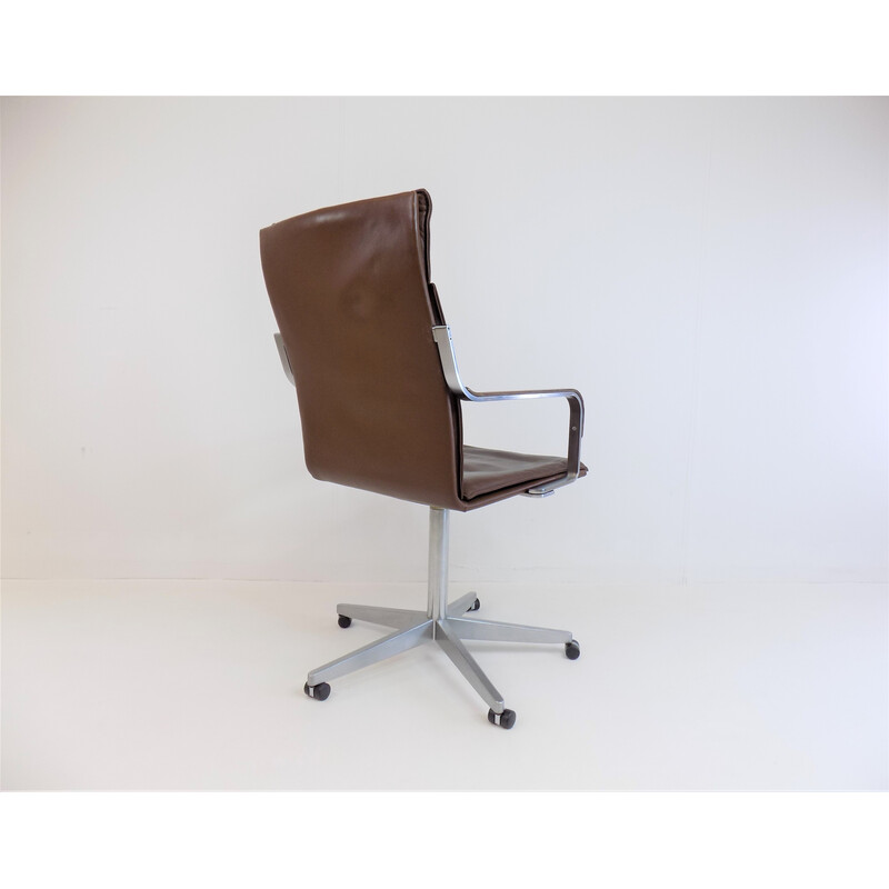 Vintage leather desk armchair by Rudolf Glatzel for Walter Knoll