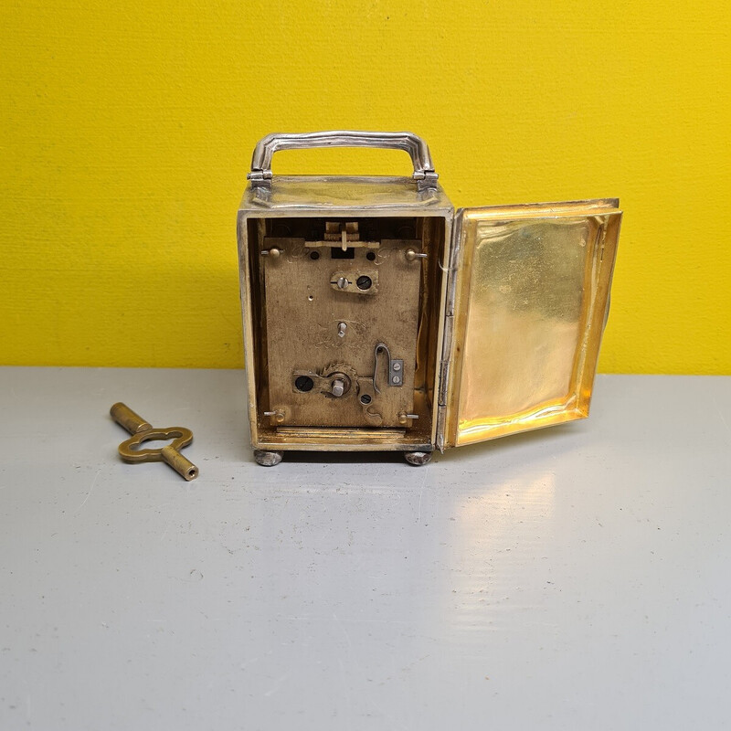 Relógio de viagem Vintage prata por Elliott e Son London