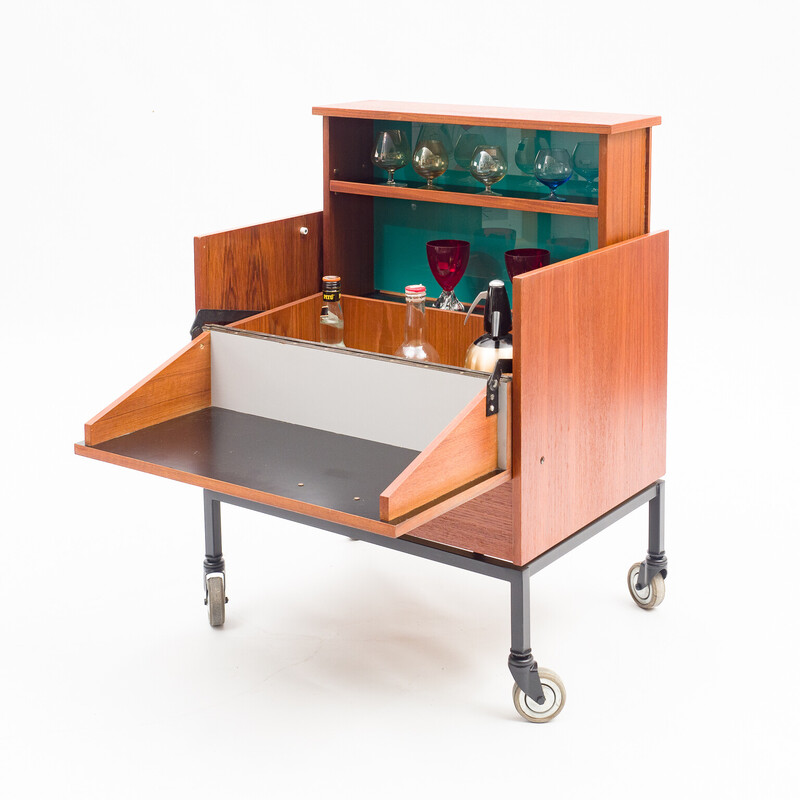 Mid-century teak bar trolley, 1960s