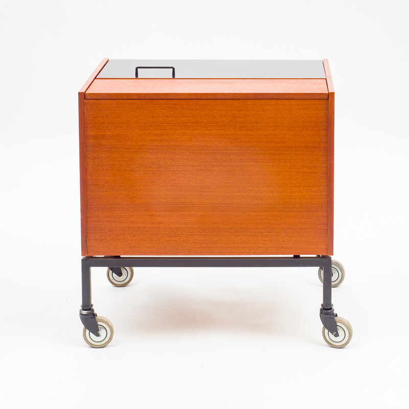 Mid-eeuwse teakhouten bar trolley, 1960