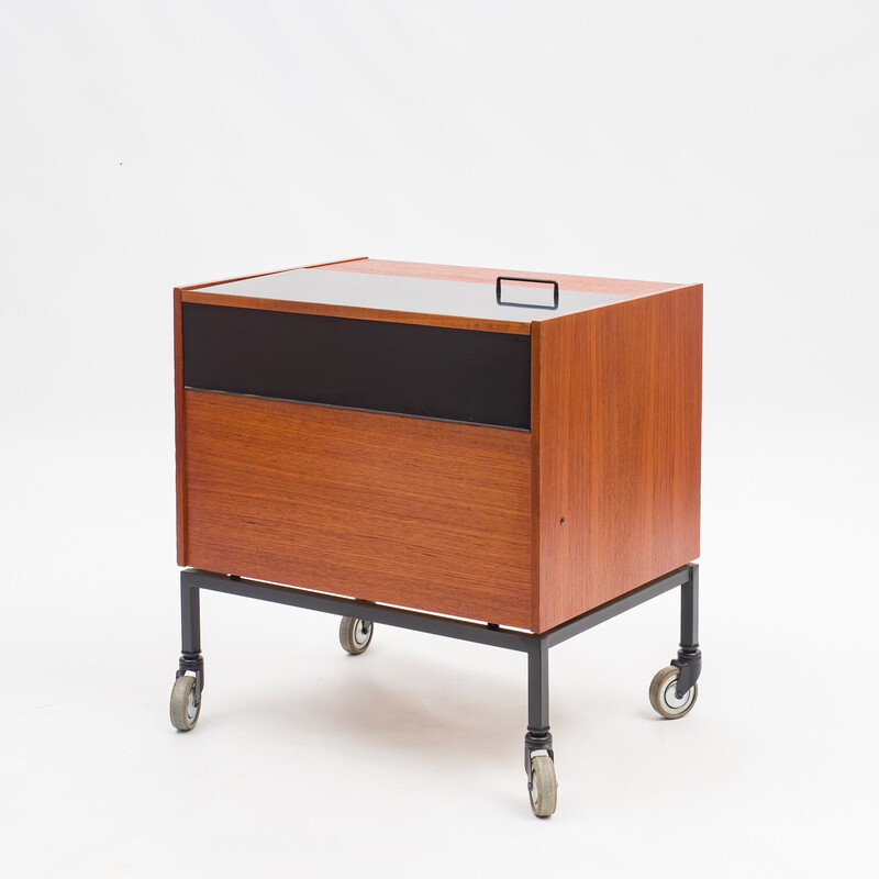 Mid-eeuwse teakhouten bar trolley, 1960