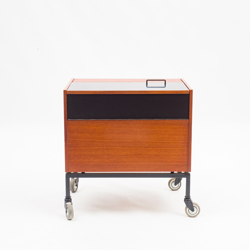 Mid-eeuwse teakhouten bar trolley, 1960