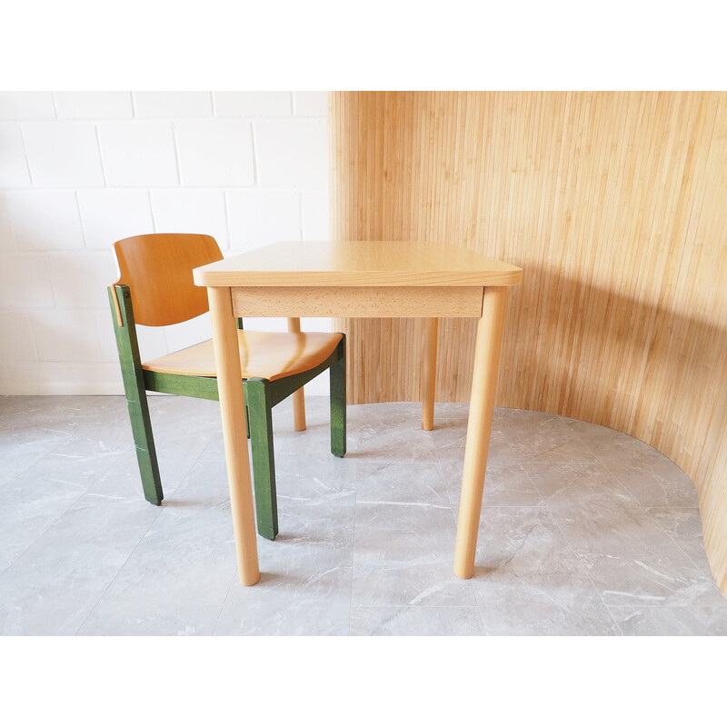 Table de cuisine vintage en bois, 1980