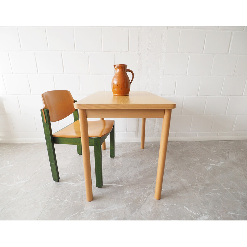 Table de cuisine vintage en bois, 1980