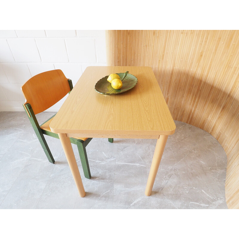 Vintage wooden kitchen table, 1980s