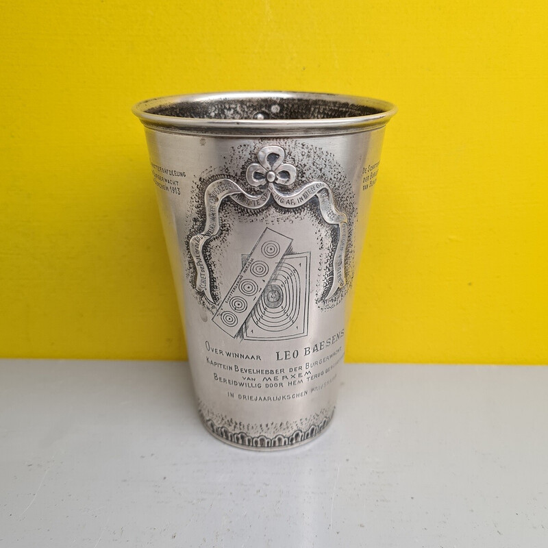 Copa de plata vintage Merxem, Bélgica 1911