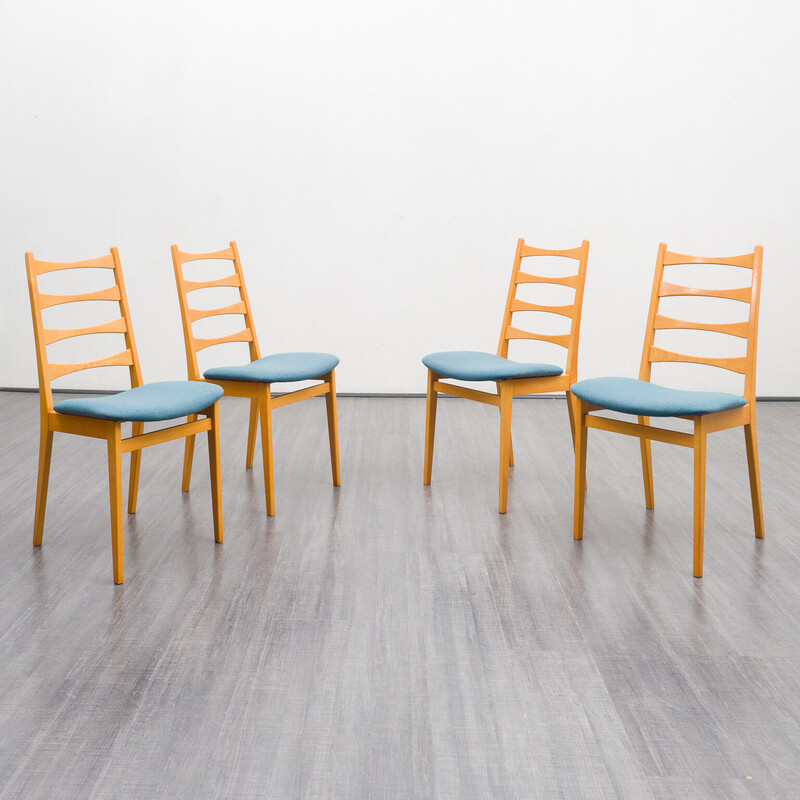Set of 4 vintage dining chairs in beechwood, 1960s
