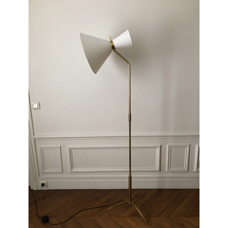 Vintage brass diabolo floor lamp, 1950-1960