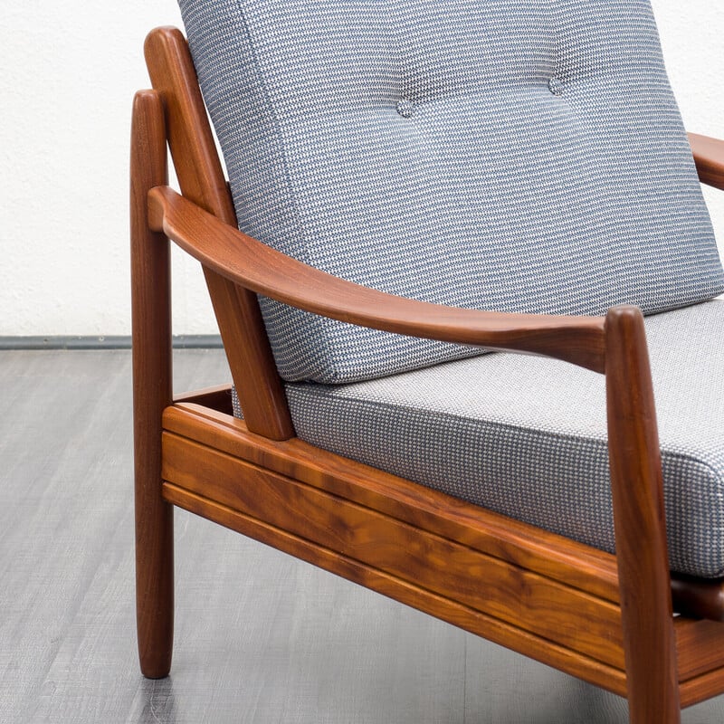 Mid-century teak armchair with upholstery, 1960s