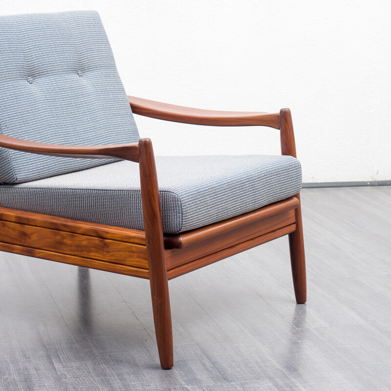 Poltrona di metà secolo in teak con imbottitura, 1960