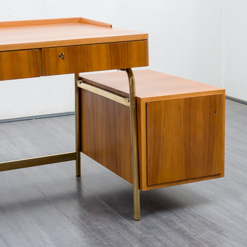 Mid-century desk in walnut by Erwin Behr for Behr Möbel, 1960s