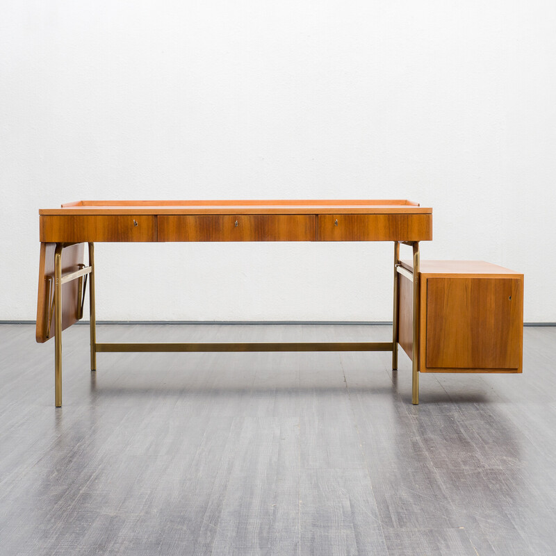 Mid-century desk in walnut by Erwin Behr for Behr Möbel, 1960s